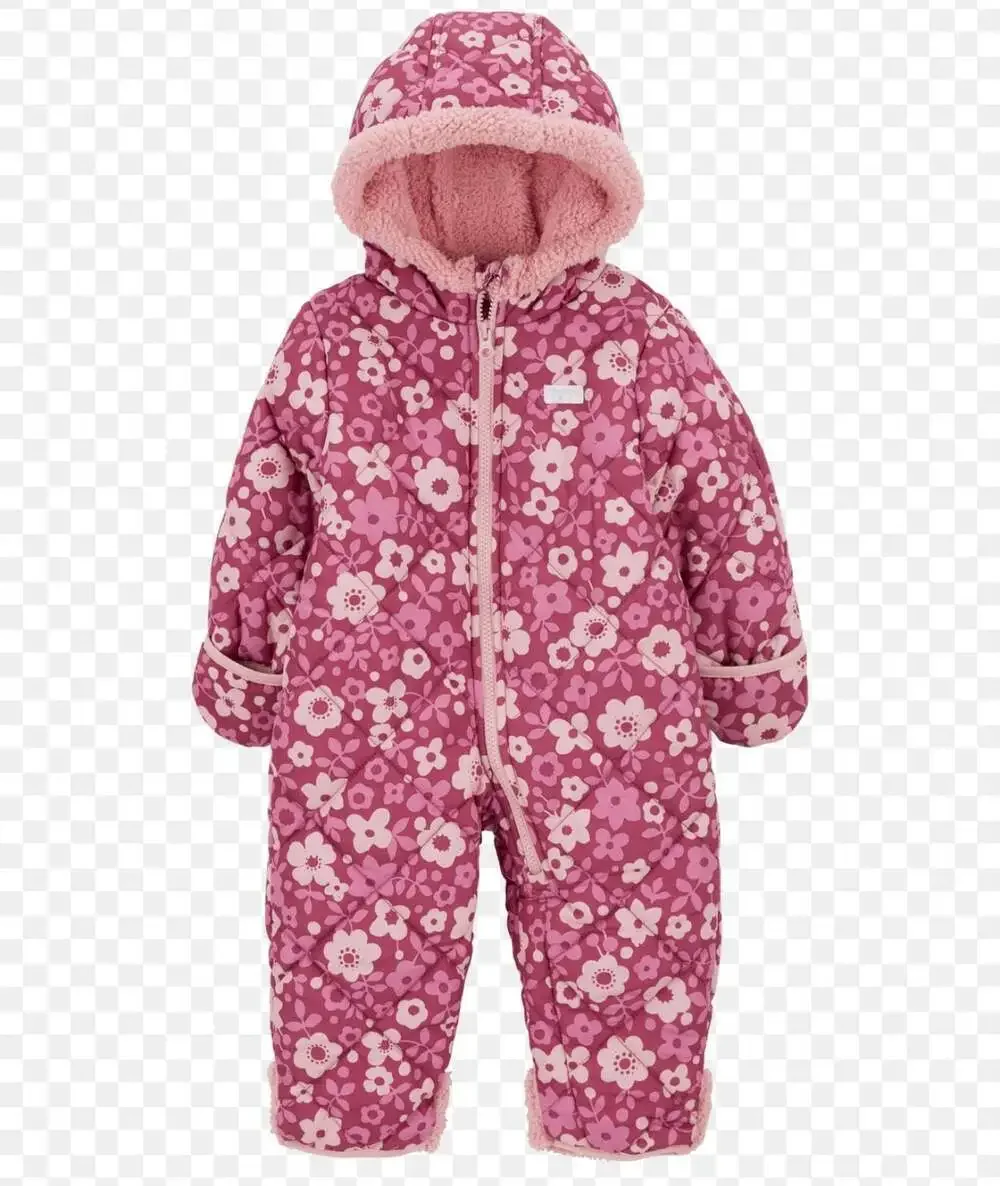 OshKosh B'gosh Floral Quilted Hooded Bunting Snowsuit Size 6/9M